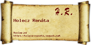 Holecz Renáta névjegykártya